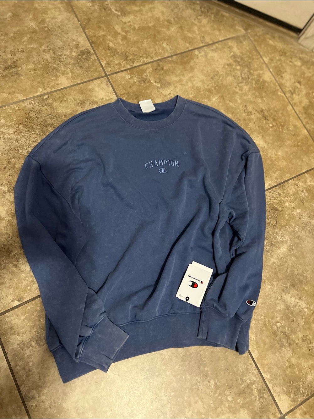 Champion Men's Crewneck Sweatshirt - Navy Blue